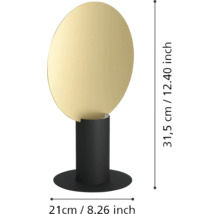 Lampă de masă decorativă cu formă rotundă și dimensiuni