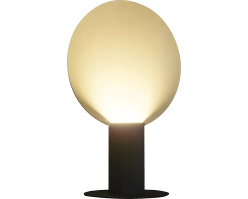 Lampă de masă cu abajur rotund pe o bază cilindrică