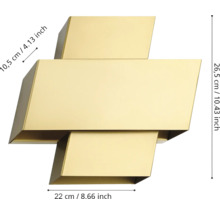 Lumină de perete aurie cu dimensiuni