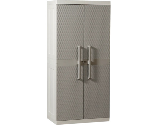 Dulap depozitare grădină pentru unelte TOOMAX Mega plastic 311 89x190x54 cm gri Dulap multifuncțional din plastic cu două uși
