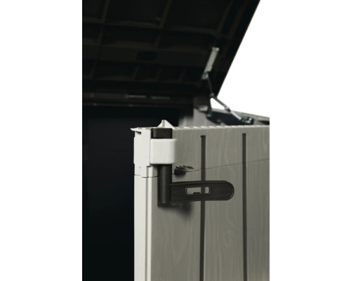 Detalii ale unei zăvoare de siguranță blocabile pentru cutia de grădină