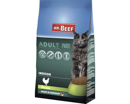 Hrană uscată pentru pisici MR. BEEF Indoor Adult cu pui fără gluten 3 kg