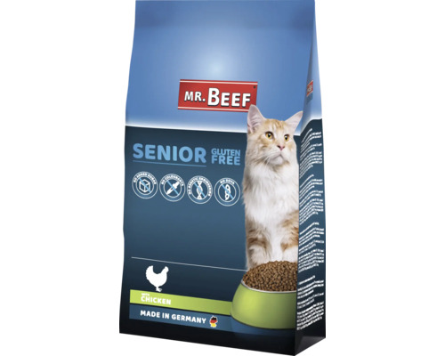 Hrană uscată pentru pisici MR. BEEF Senior cu pui fără gluten 3 kg