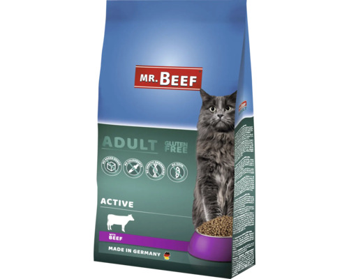 Hrană uscată pentru pisici MR. BEEF Active Adult cu vită fără gluten 10 kg