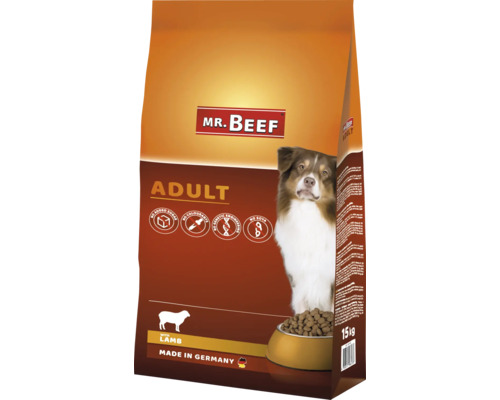 Hrană uscată pentru câini MR. BEEF Adult cu miel 15 kg