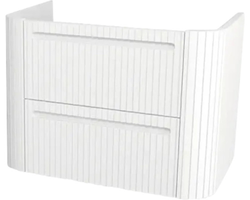 Bază lavoar baie Devo Gloria 2.0, sertar cu închidere lentă, MDF, 70x50 cm, alb striat Bază lavoar baie Devo Gloria 2.0, sertar cu închidere lentă, MDF, 70x50 cm, alb striat