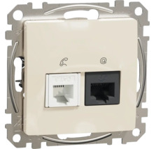 Priză telefon și date RJ11 + RJ45 Schneider Sedna Design CAT5E, bej