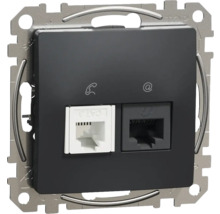 Priză telefon și date RJ11 + RJ45 Schneider Sedna Design CAT5E UTP , antracit