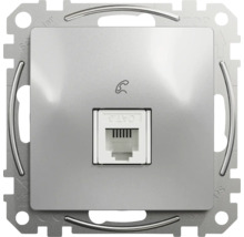Priză telefon RJ11 simplă Schneider Sedna Design, aluminiu