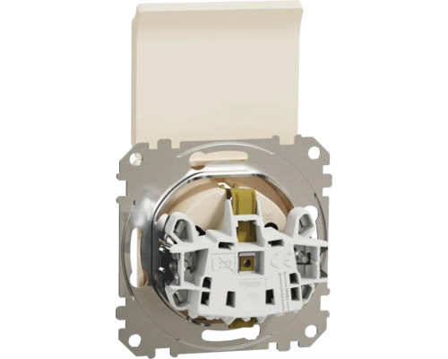 Priză cu contact de protecție cu capac rabatabil, vedere din spate