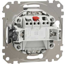 Buton simplu Schneider Sedna Design, cu lumină, aluminiu