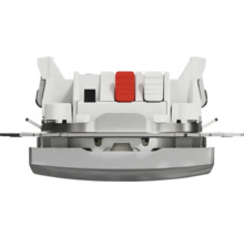 Buton simplu Schneider Sedna Design, cu lumină, aluminiu