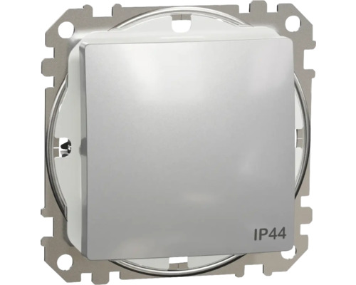 Întrerupător simplu Schneider Sedna Design, protecție la umiditate IP44, aluminiu