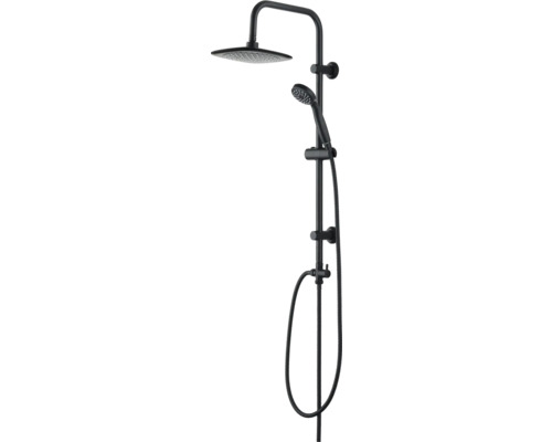 Sistem de duș cu comutator form&style BAHAMA, furtun duș 150 cm, negru mat Coloană de duș cu cap de duș și duș de mână