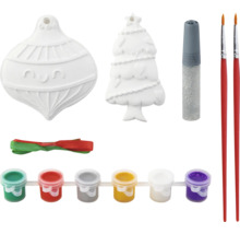 Set de creație pentru decorațiuni de brad cu vopsele și pensulă