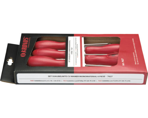 Set șurubelnițe Kronus cu șase piese în ambalaj