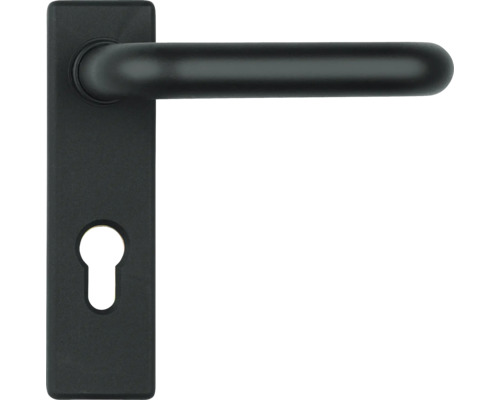 Set clanță ușă negru cu gaură de cheie