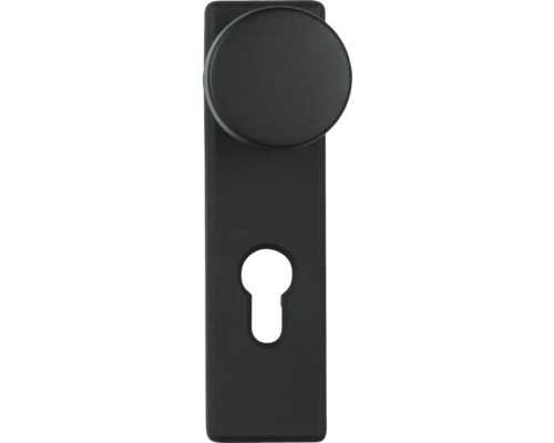 Feronerie de ușă cu buton rotund și gaura cheii