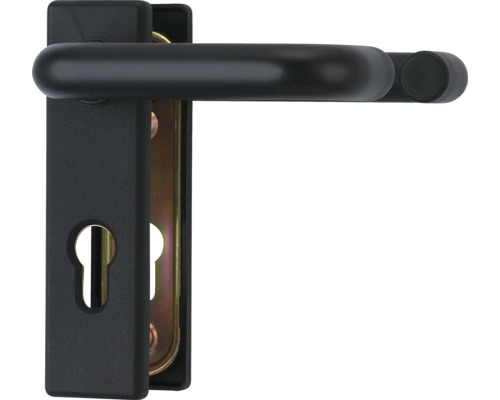 Mânere cu șild ușă intrare Abus 72/165 mm, pentru cilindru, negru Mânere cu șild ușă intrare Abus 72/165 mm, pentru cilindru, negru