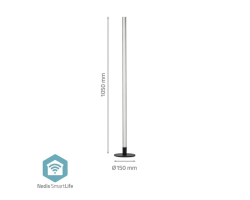Lampă de podea cu dimensiunile de 1050 mm înălțime și 150 mm diametru