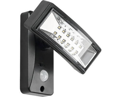 Lumină de perete cu LED negru cu senzor de mișcare.