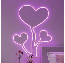 Lampă neon cu motiv inimă pentru montaj pe perete