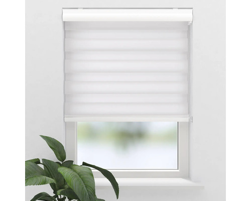 Fereastră cu o rolă dublă albă montată