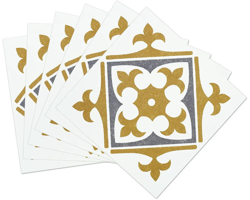 Mai multe plăci decorative pătrate cu un model ornamental