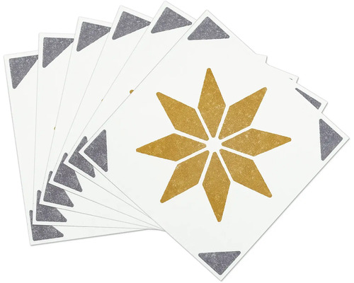 Mai multe plăci cu motiv stea și triunghiuri