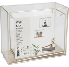 Raft de perete din metal și MDF, 30 x 14 x 25 centimetri