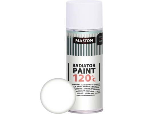 Vopsea spray pentru calorifere Maston alb satinat 400 ml Spray vopsea pentru radiatoare Maston