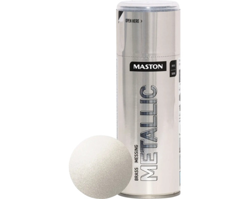 Lac acrilic spray Maston alamă metalic 400 ml Spray metalic alama Maston cu probă de pulverizare