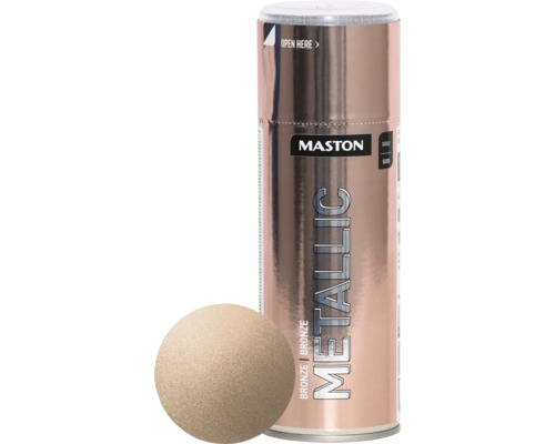 Lac acrilic spray Maston bronz metalic 400 ml Spray metalic bronz Mastons cu eșantion de culoare
