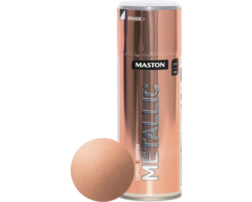 Lac acrilic spray Maston cupru metalic 400 ml Spray cupru Maston cu mostră de culoare