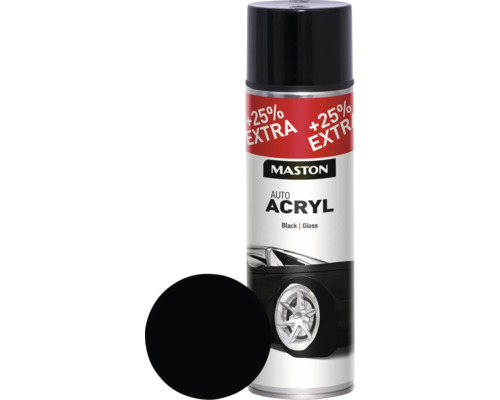 Vopsea spray AutoACRYL Maston negru lucios 500 ml Vopsea spray Maston Auto Acryl, conținut plus 25%