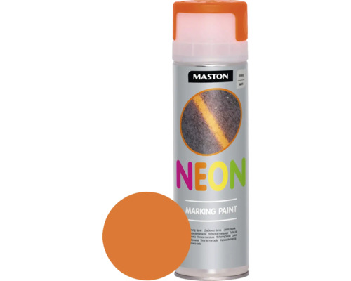 Vopsea spray NEON pentru marcaj Maston orange 500 ml Spray vopsea de marcare neon Mastons cu mostră de culoare