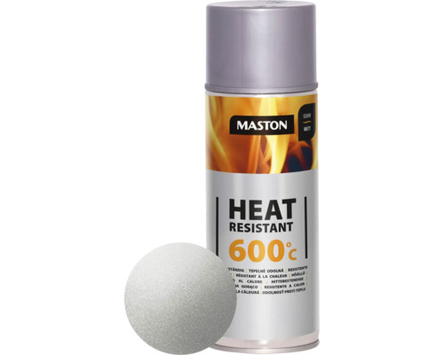 Vopsea spray rezistentă la căldură Maston Heat Resistant 600°C argintiu 400 ml-0