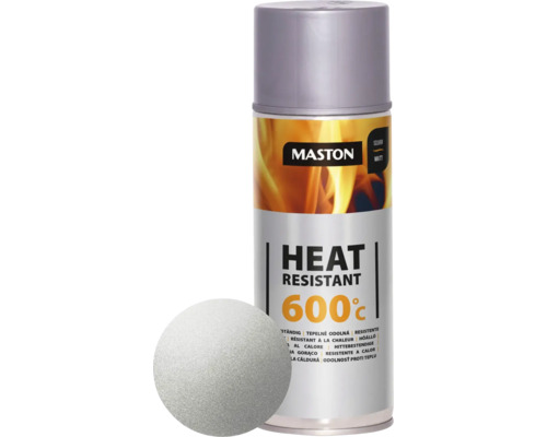 Vopsea spray rezistentă la căldură Maston Heat Resistant 600°C argintiu 400 ml