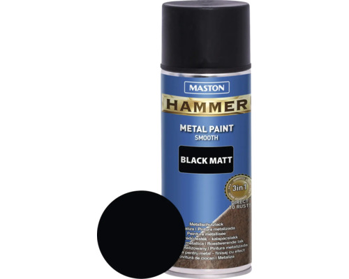 Vopsea spray pentru metal Maston Hammer negru mat 400 ml Maston Hammer Vopsea metalică Negru Mat spray