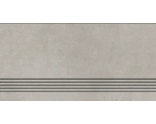 Treaptă gresie rectificată MIRAVA MANHATTAN gri mat 30x60 cm Imagine cu gresie cu dungi orizontale