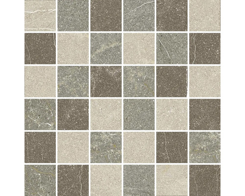 Mozaic ceramic Stoneline Mix Beige 30x30 cm Model de gresie cu plăci pătrate în diferite nuanțe și aspect de piatră