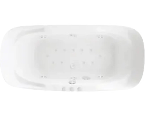 Cadă dreptunghiulară cu jeturi încorporate, văzută de sus