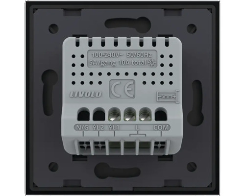 Partea din spate a unui întrerupător de lumină marca Livolo