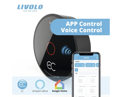 Livolo Home Gateway cu control prin aplicație și control vocal.