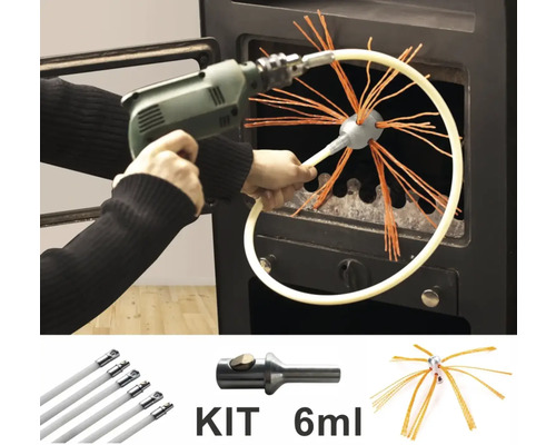 Set de curățare a coșului de fum cu mașină de găurit pentru curățarea unui cuptor