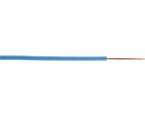 Conductor FY (H07V-U) 1,5mm² albastru, inel 10m Reprezentare abstractă a unei suprafețe albastre cu linii orizontale sugerate.