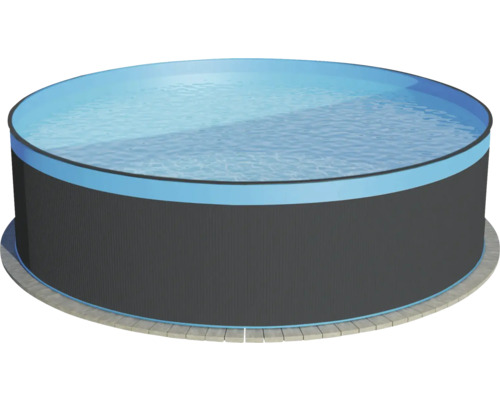 Piscină rotundă cu cadru metalic Ø 350 cm H 90 cm capacitate 7800 l inclus sistem de filtru, skimmer, scară