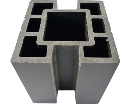 Stâlp WPC 2 caneluri opuse 90x90x2000 mm maro Placă profilată din plastic