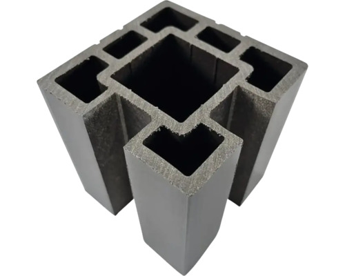Stâlp WPC 2 caneluri alăturate 90x90x2000 mm maro Placă profilată din plastic în secțiune transversală