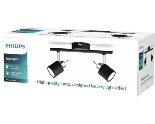 Ambalajul unei lămpi spot Philips cu două reflectoare